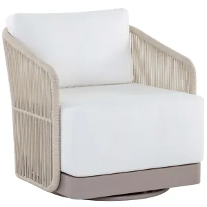 Allariz Outdoor Swivel Chair, Stinson White