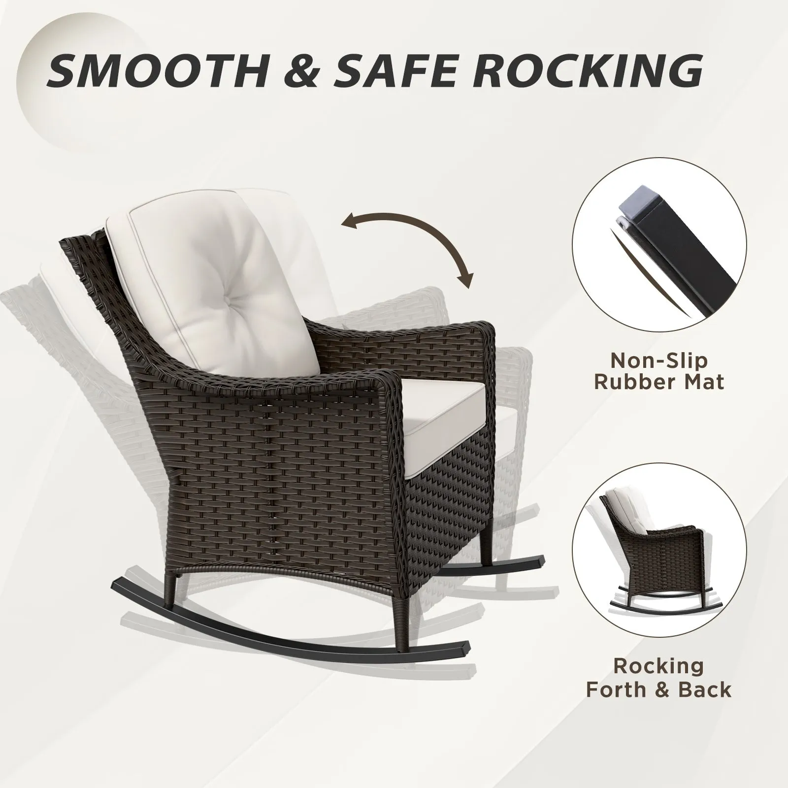 Azure Bay Wicker Outdoor Patio Furniture Set w/Single Chairs, 6 Pieces
