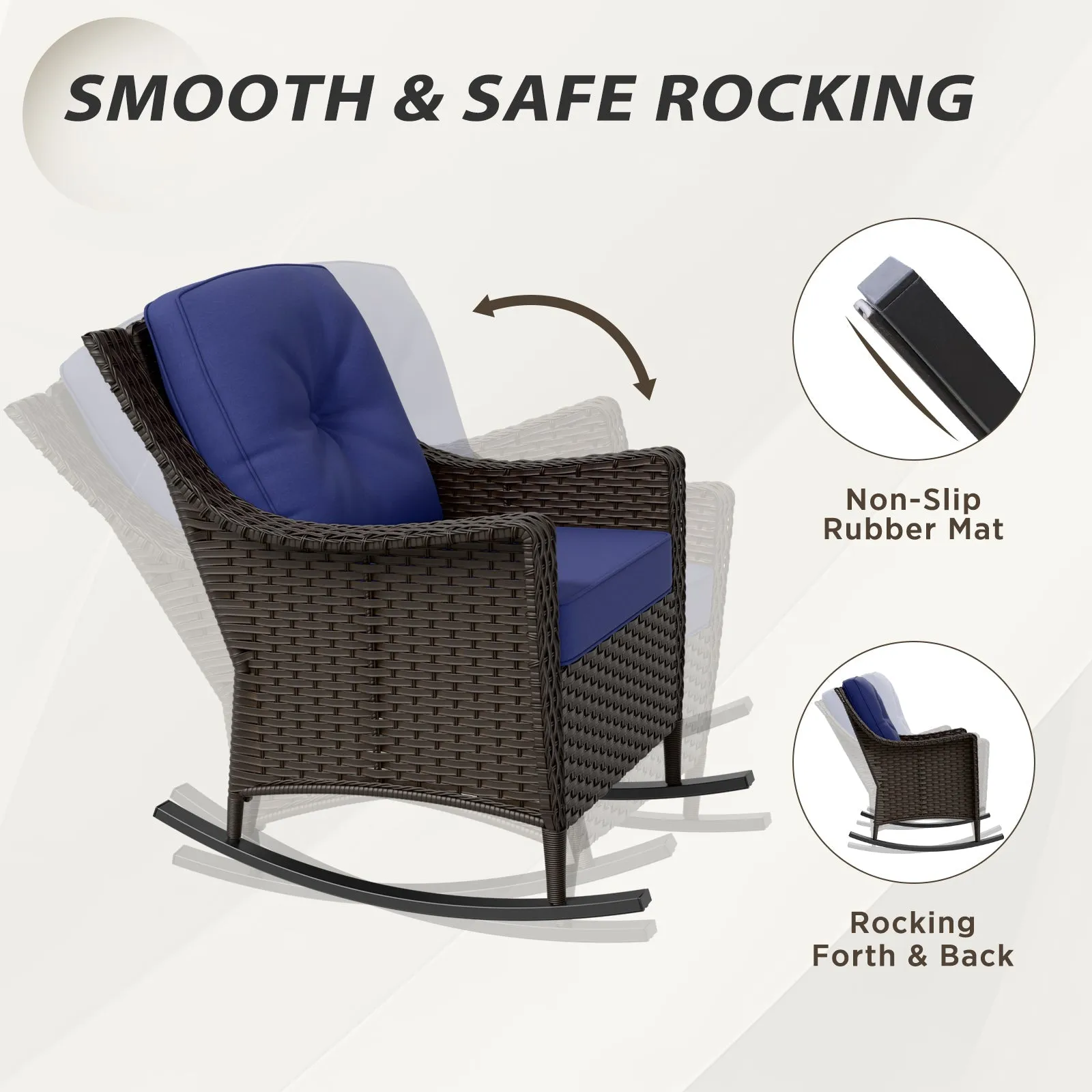 Azure Bay Wicker Outdoor Patio Furniture Set w/Single Chairs, 6 Pieces