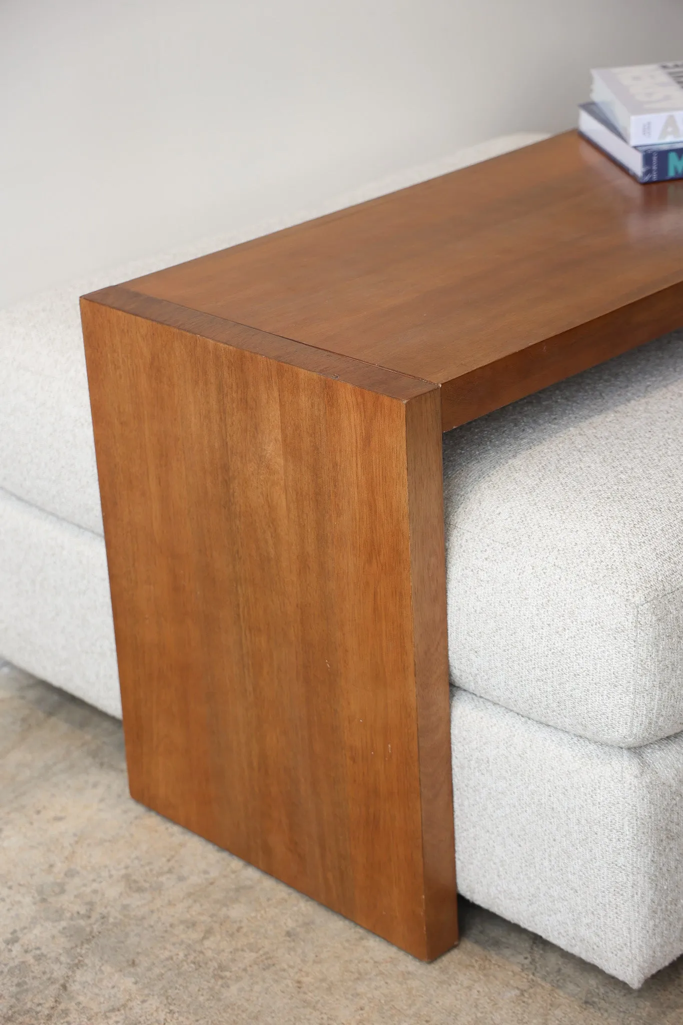 Dark Wood Over Ottoman Table