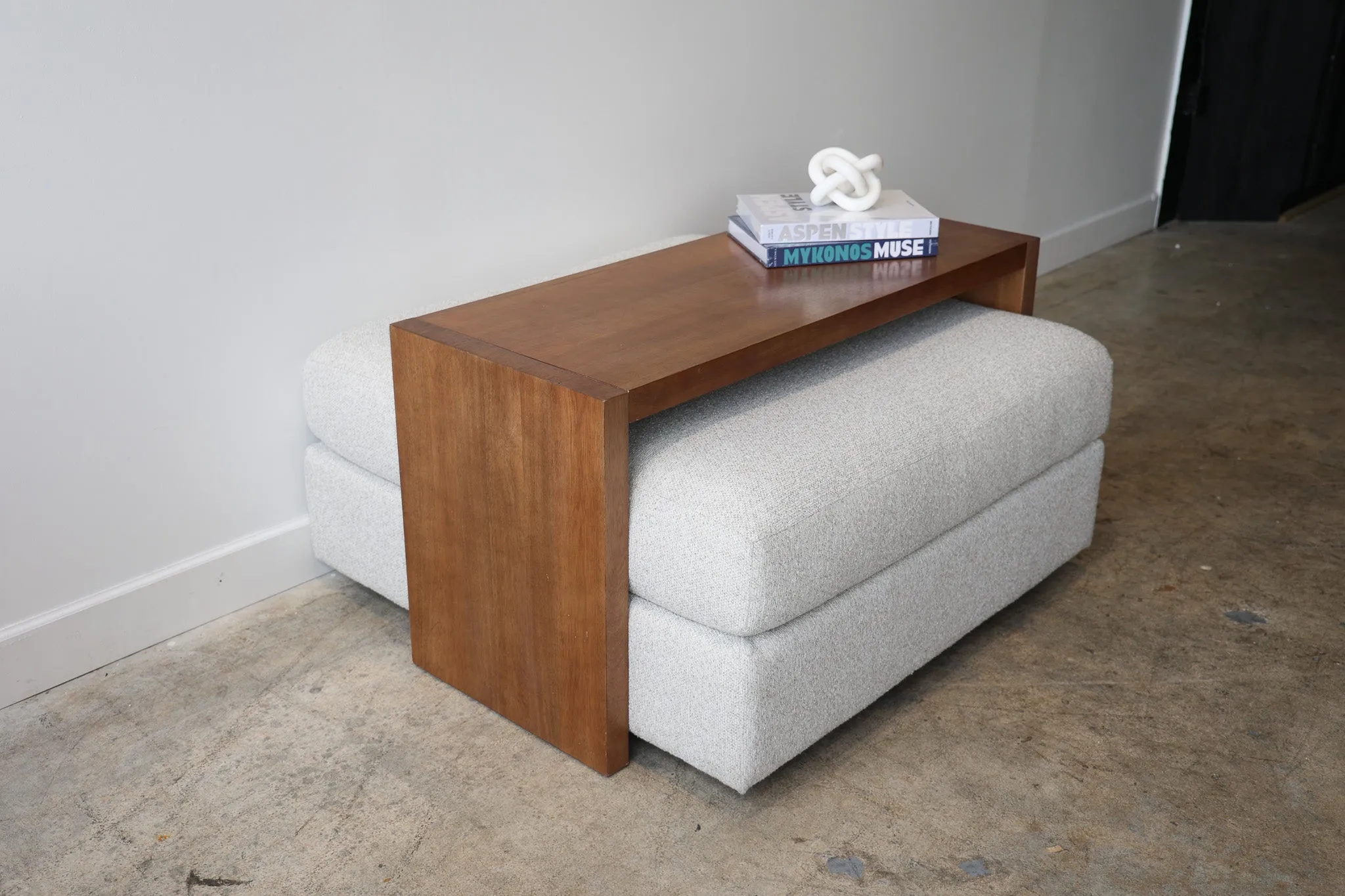 Dark Wood Over Ottoman Table