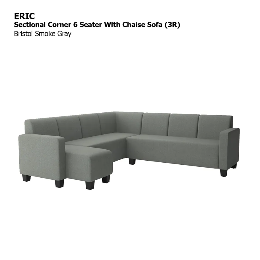 Eric Sectional 6 Seat with Chaise Corner (3R) Sofa