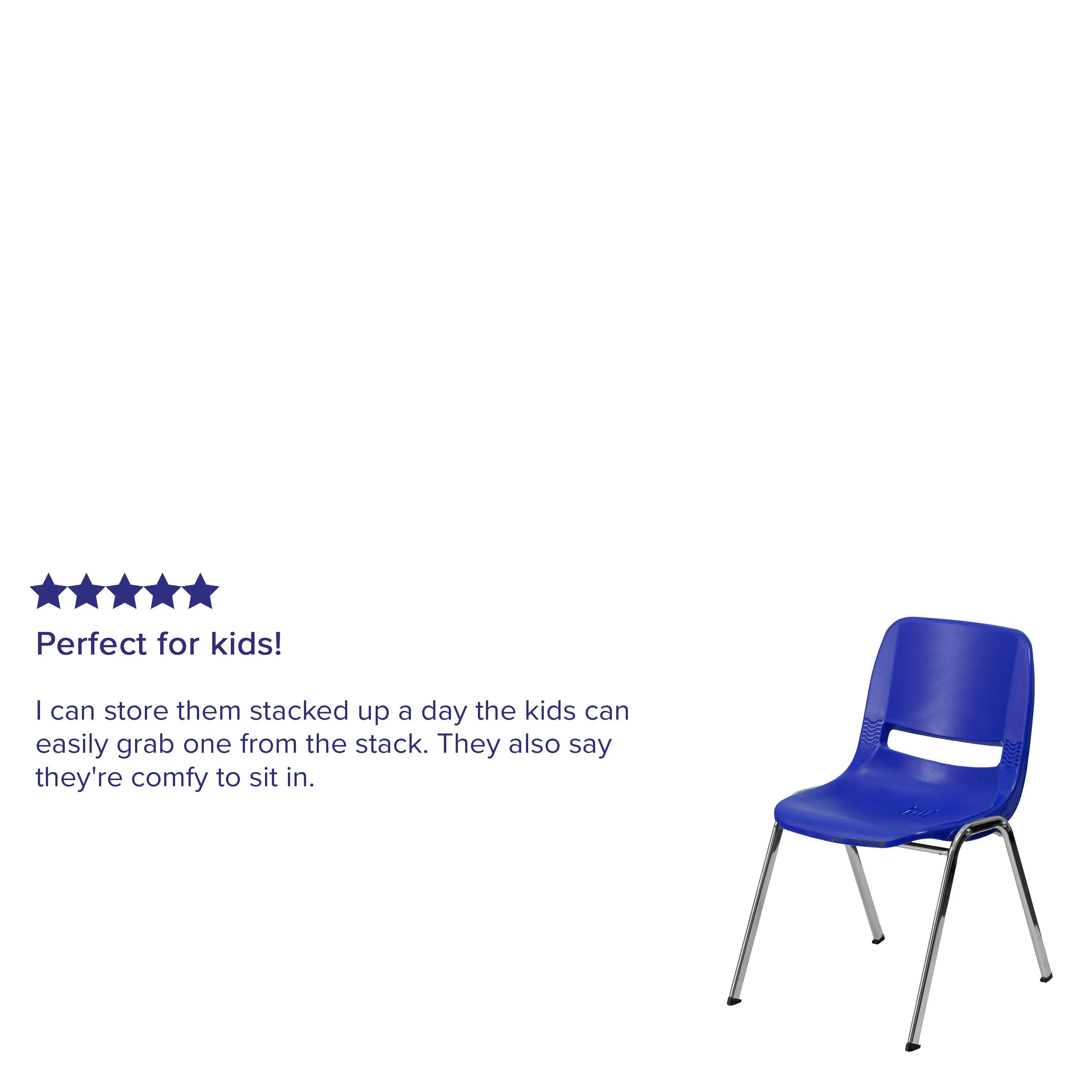 HERCULES Series 440 lb. Capacity Kid's Ergonomic Shell Stack Chair with 14" Seat Height