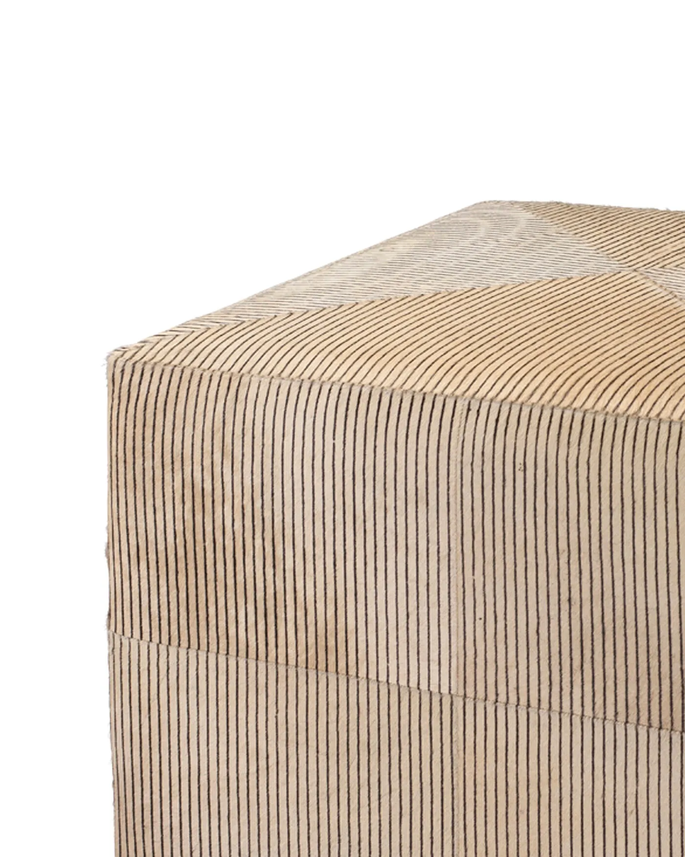 Large Pinstriped Ottoman