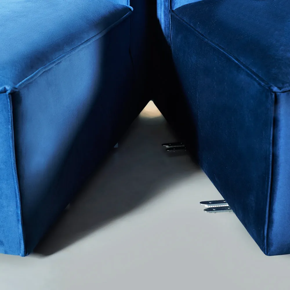 MASON - Velvet Blue Modular Sectional (4 piece)