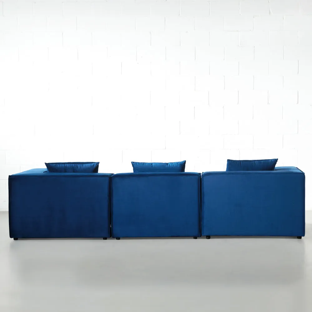 MASON - Velvet Blue Modular Sectional (4 piece)