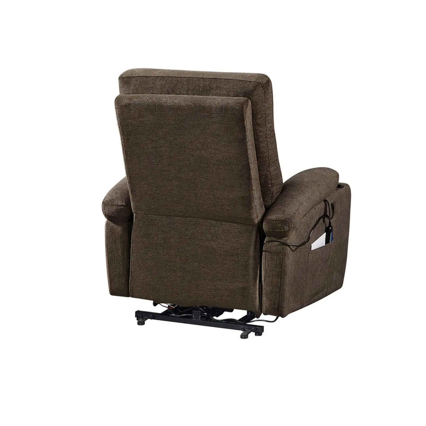 Power Lift Recliner Chair with Massage and Heat for Elderly Electric Recliner Lift Chair with 2 Side Pockets, Cup Holders, USB Port for Living Room, Dark Brown