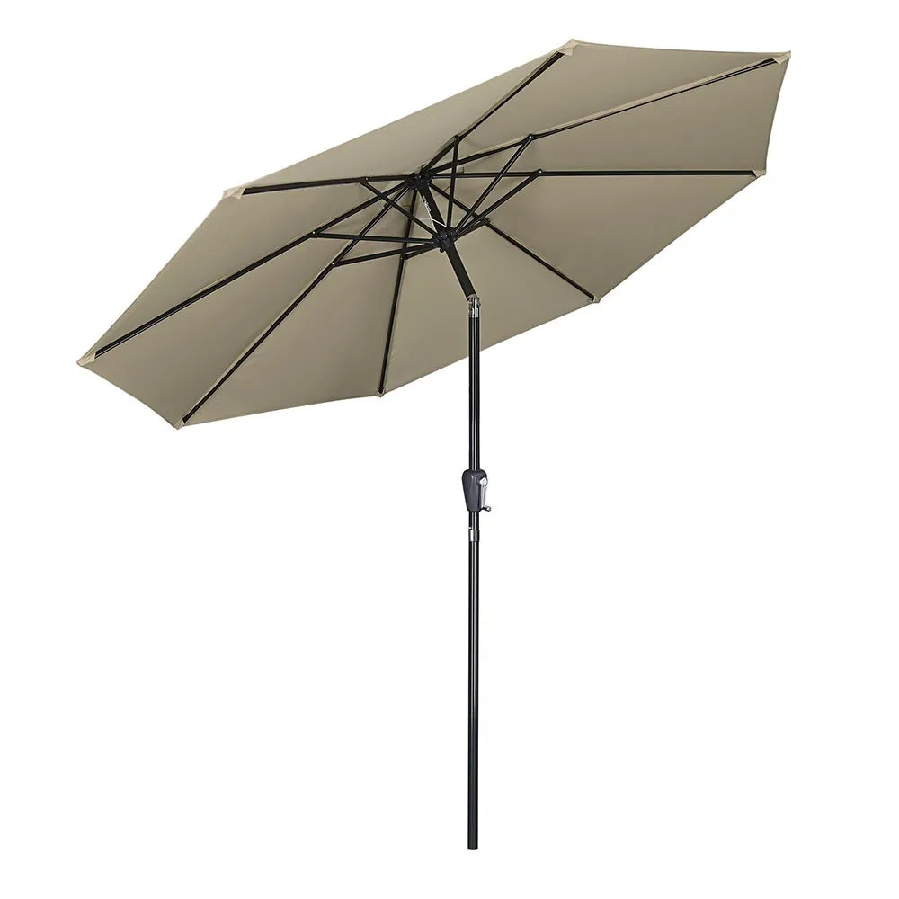 TheLAShop 10 ft 8-Rib Patio Umbrella Tilt & Crank 220g Yarn-dyed Canopy UV50 