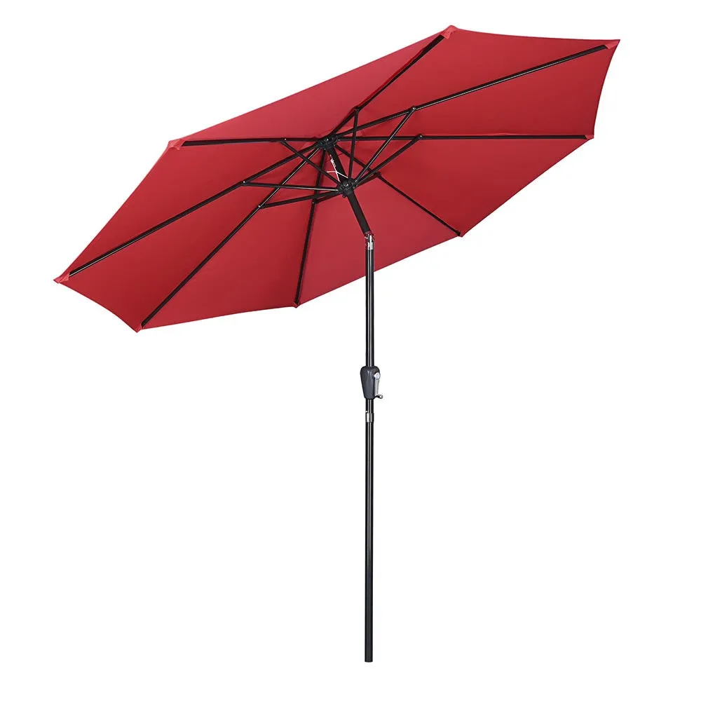 TheLAShop 10 ft 8-Rib Patio Umbrella Tilt & Crank 220g Yarn-dyed Canopy UV50 