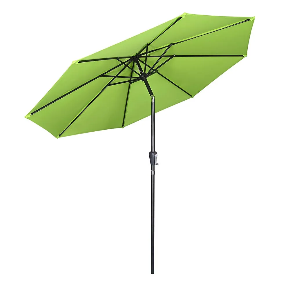 TheLAShop 10 ft 8-Rib Patio Umbrella Tilt & Crank 220g Yarn-dyed Canopy UV50 