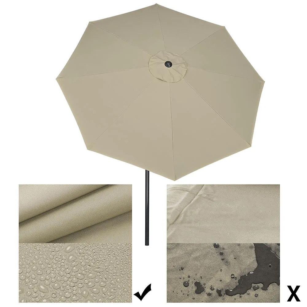 TheLAShop 10 ft 8-Rib Patio Umbrella Tilt & Crank 220g Yarn-dyed Canopy UV50 